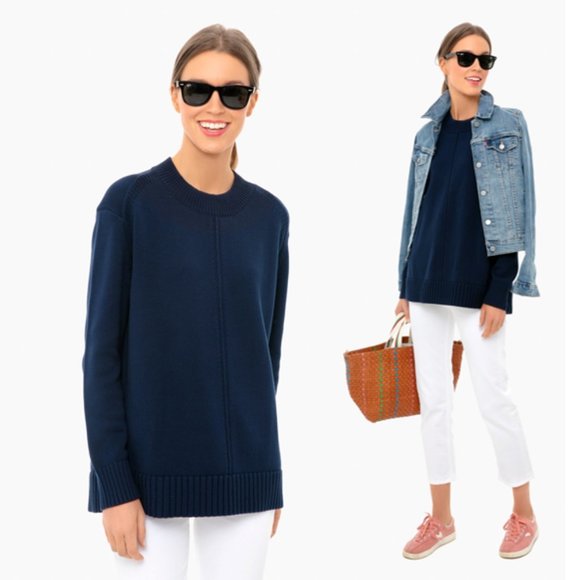 Tuckernuck Sweaters - Tuckernuck | Navy Brant Point Crewneck Relaxed Fit Knit Sweater Size S